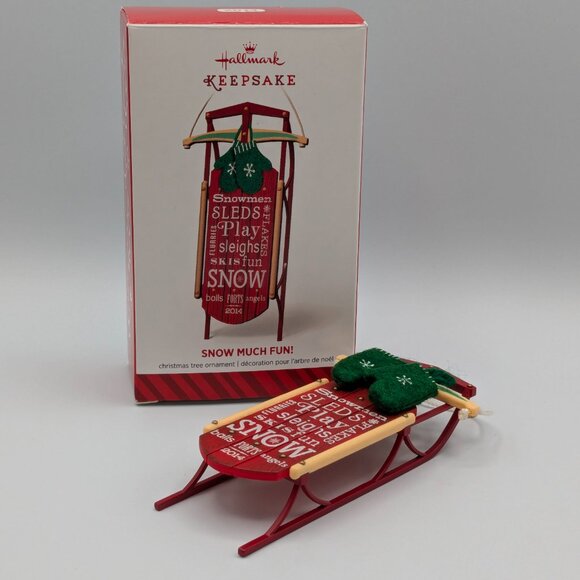Hallmark Keepsake Snow Much Fun! 2014 Christmas Sled Ornament - Picture 2 of 11